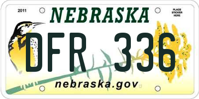 NE license plate DFR336