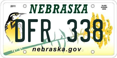 NE license plate DFR338