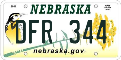 NE license plate DFR344