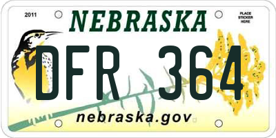 NE license plate DFR364