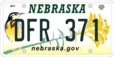 NE license plate DFR371