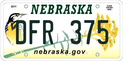NE license plate DFR375