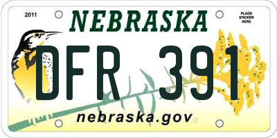 NE license plate DFR391