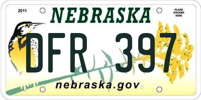 NE license plate DFR397