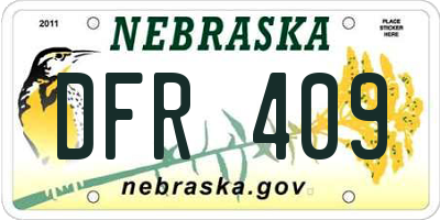 NE license plate DFR409