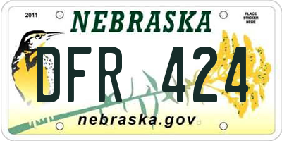 NE license plate DFR424