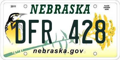 NE license plate DFR428