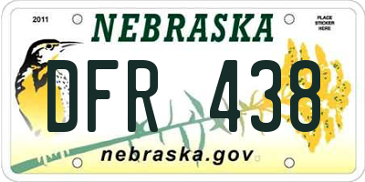 NE license plate DFR438