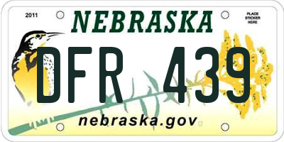 NE license plate DFR439