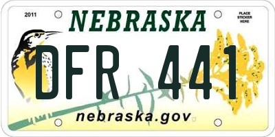 NE license plate DFR441
