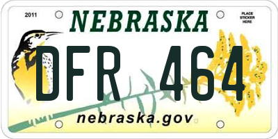 NE license plate DFR464
