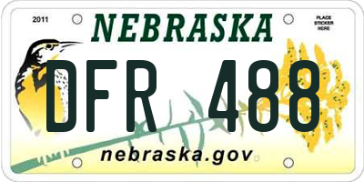 NE license plate DFR488