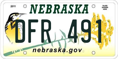 NE license plate DFR491