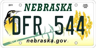 NE license plate DFR544