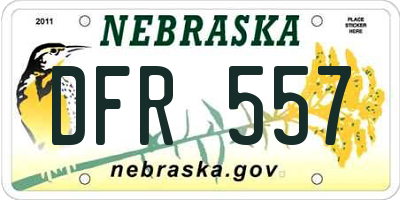 NE license plate DFR557