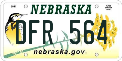 NE license plate DFR564