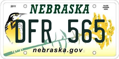 NE license plate DFR565