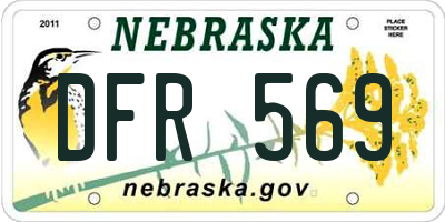 NE license plate DFR569