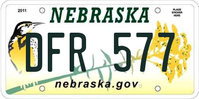 NE license plate DFR577