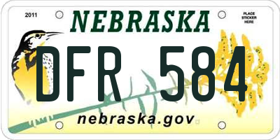 NE license plate DFR584
