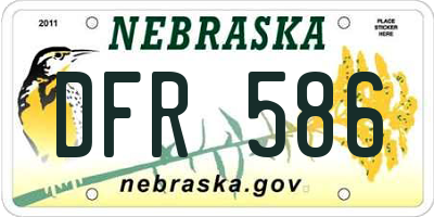 NE license plate DFR586
