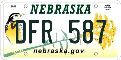 NE license plate DFR587