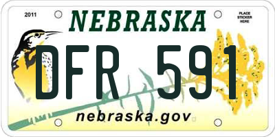 NE license plate DFR591