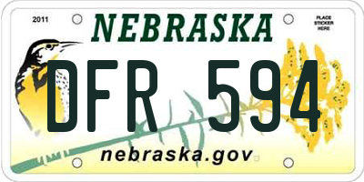 NE license plate DFR594