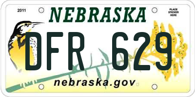 NE license plate DFR629