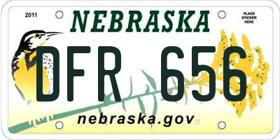 NE license plate DFR656