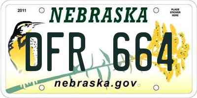 NE license plate DFR664