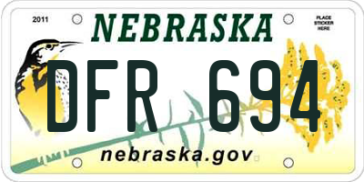 NE license plate DFR694