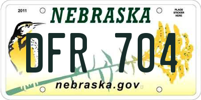 NE license plate DFR704