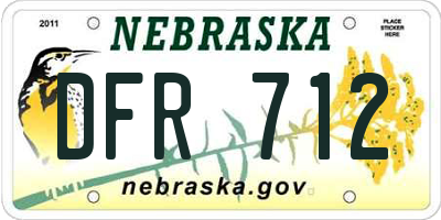 NE license plate DFR712