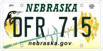 NE license plate DFR715