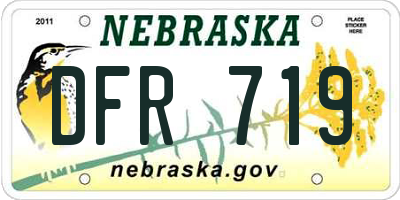 NE license plate DFR719