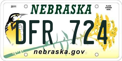 NE license plate DFR724