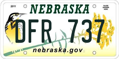 NE license plate DFR737