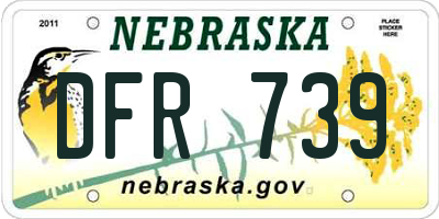 NE license plate DFR739