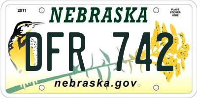 NE license plate DFR742