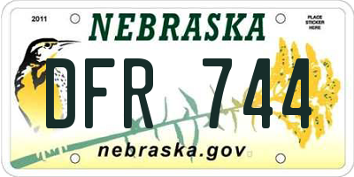 NE license plate DFR744