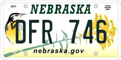 NE license plate DFR746