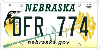 NE license plate DFR774