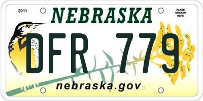 NE license plate DFR779