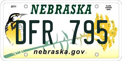 NE license plate DFR795
