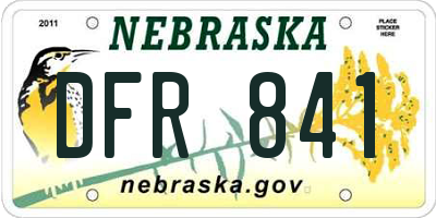 NE license plate DFR841