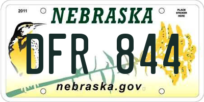 NE license plate DFR844