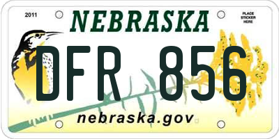 NE license plate DFR856
