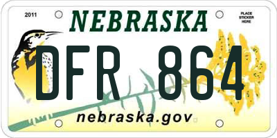 NE license plate DFR864