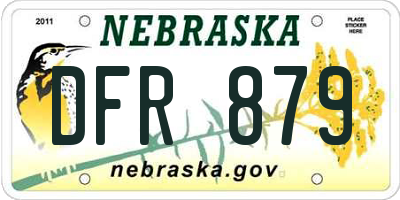 NE license plate DFR879